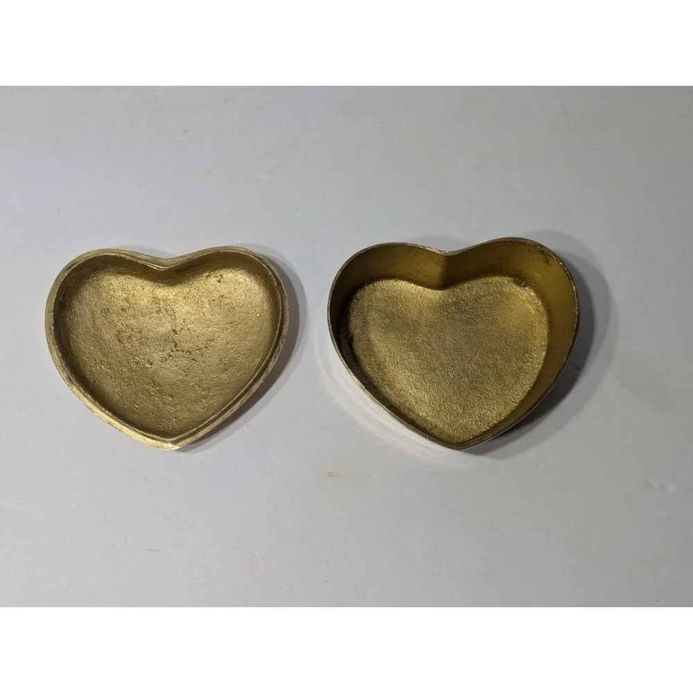 Solid Brass Heart-Shaped Collectible Metalware Desk Accessory Paperweight